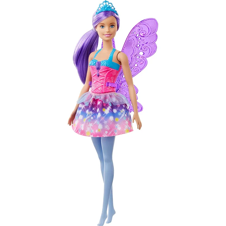Barbie GJK00 - Dreamtopia Fee, Puppe (lilafarbenes Haar) mit Flügeln und Diadem, Spielzeug ab 3 Jahren – Bild 1