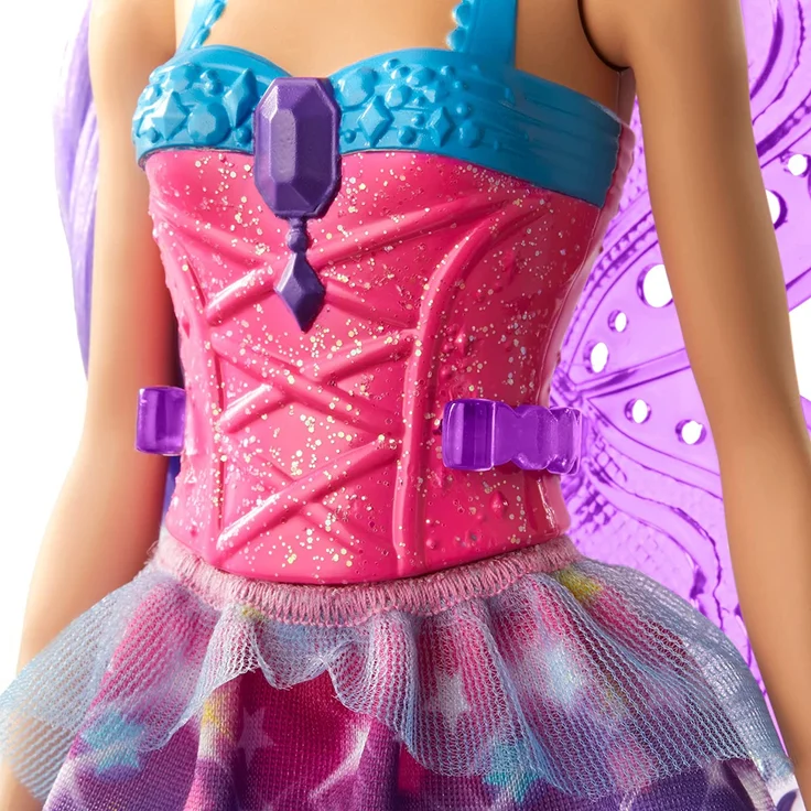 Barbie GJK00 - Dreamtopia Fee, Puppe (lilafarbenes Haar) mit Flügeln und Diadem, Spielzeug ab 3 Jahren – Bild 4