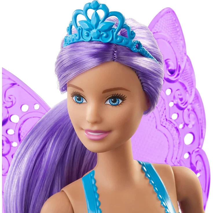 Barbie GJK00 - Dreamtopia Fee, Puppe (lilafarbenes Haar) mit Flügeln und Diadem, Spielzeug ab 3 Jahren – Bild 3