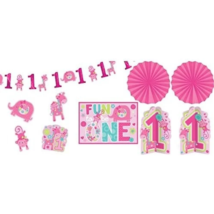 Amscan dekorationsset 1 Jahr Mädchen 10-teilig – Bild 3