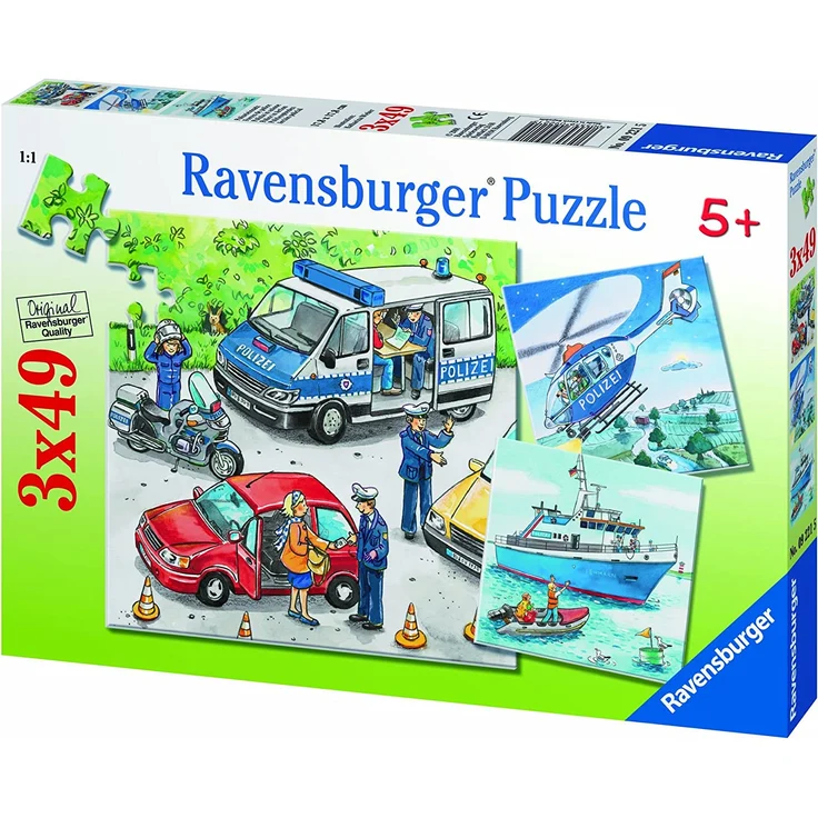 Ravensburger Kinderpuzzle 09221 - Polizeieinsatz - 3 x 49 Teile – Bild 4