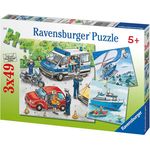 Ravensburger Kinderpuzzle 09221 - Polizeieinsatz - 3 x 49 Teile