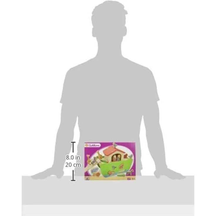 Eichhorn 100002084 - Steckspiel 'Arche Noah', 16 versch. Steckfiguren, 21-tlg., 14x26x19 cm, Birkenholz – Bild 9