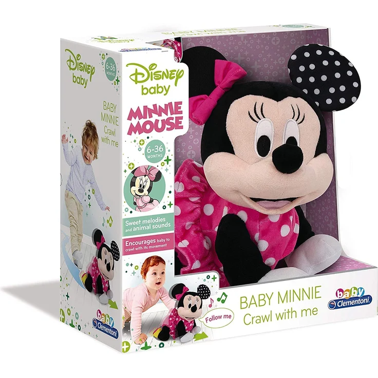 Clementoni 17260 Disney Baby, Minnie Mouse Crawl with me, Funktionsplüschtier für Babys & Kleinkinder, Plüschtier zur Entwicklung der Motorik, ab 6 Monaten – Bild 2