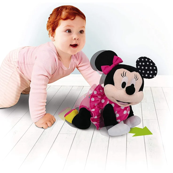 Clementoni 17260 Disney Baby, Minnie Mouse Crawl with me, Funktionsplüschtier für Babys & Kleinkinder, Plüschtier zur Entwicklung der Motorik, ab 6 Monaten – Bild 8