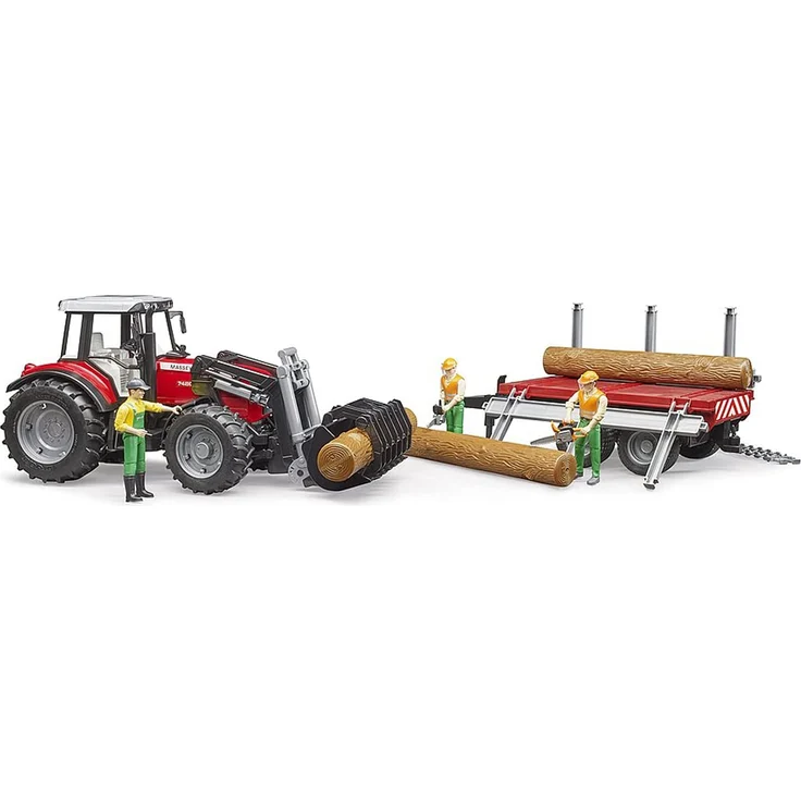 Massey Ferguson 7480 mit Frontlader und Holztransportanhänger – Bild 3