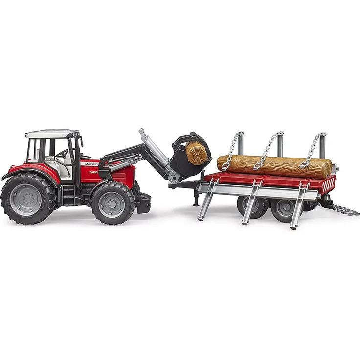 Massey Ferguson 7480 mit Frontlader und Holztransportanhänger – Bild 7