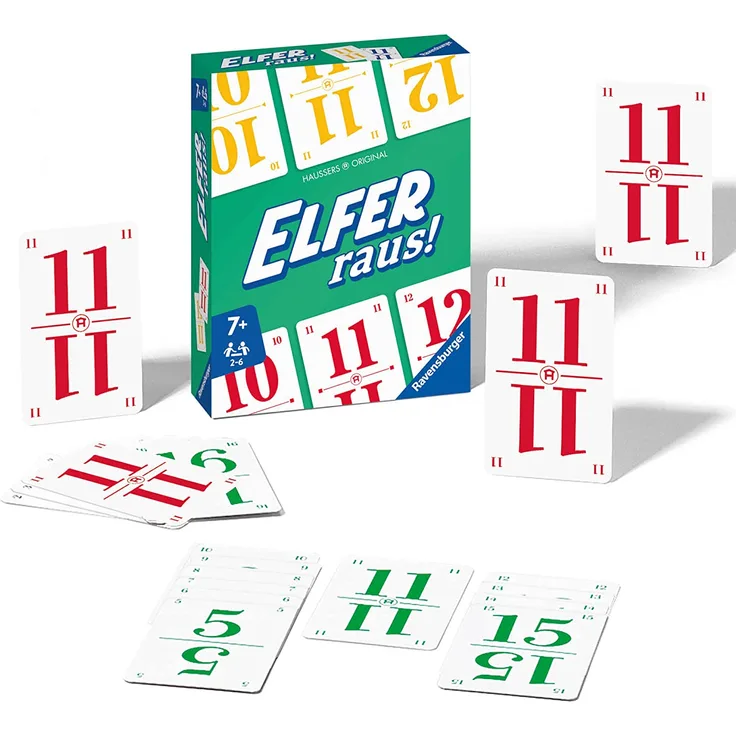 Ravensburger Elfer raus! Der Klassiker, Kartenspiel 2 - 6 Spieler, Spiel ab 7 Jahren für Kinder und Erwachsene