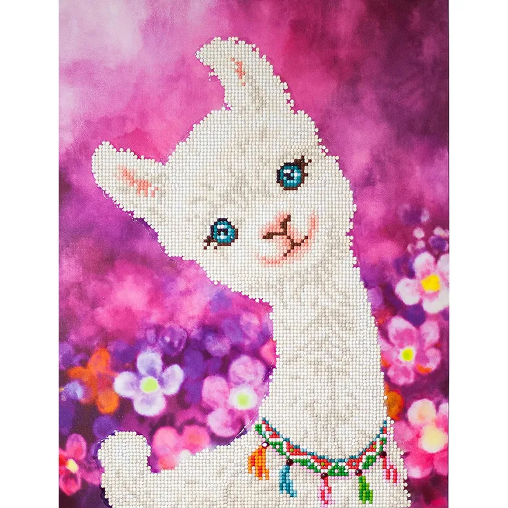 Pracht Creatives Hobby DD7-018 - Diamond Dotz Lama, funkelndes Diamantbild zum Selbstgestalten, ca. 42 x 32 cm groß, Malen mit Diamanten, neuer und kreativer Basteltrend