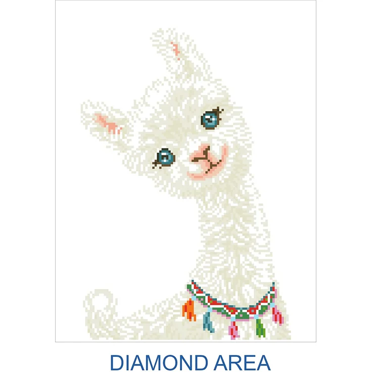Pracht Creatives Hobby DD7-018 - Diamond Dotz Lama, funkelndes Diamantbild zum Selbstgestalten, ca. 42 x 32 cm groß, Malen mit Diamanten, neuer und kreativer Basteltrend – Bild 2