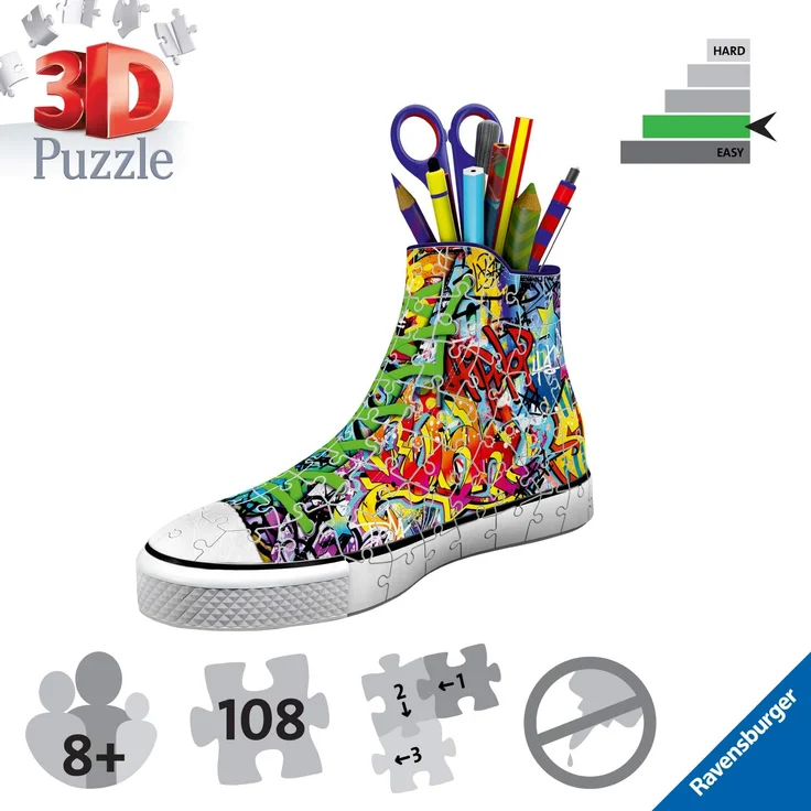 Ravensburger 3D Puzzle 12535 - Sneaker - Graffiti Style - 108 Teile – Bild 3