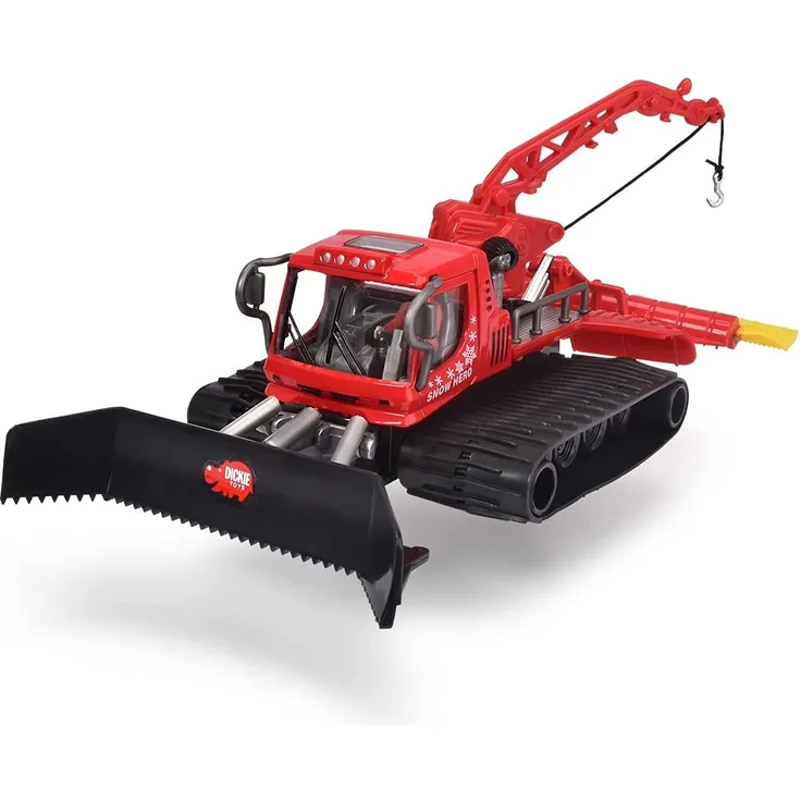 Dickie Toys Pistenraupe, Schneeraupe, Snow Hero, bewegliche Teile, 23 cm groß, rot/schwarz