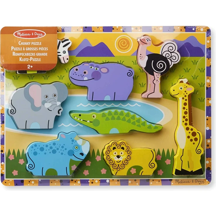 Melissa and Doug Safari Chunky Holzpuzzle 8-teilig – Bild 7