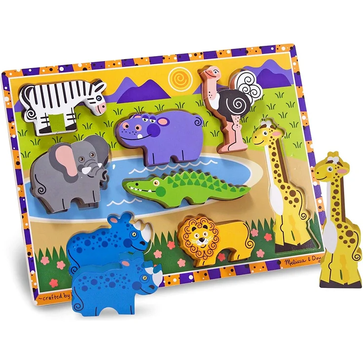 Melissa and Doug Safari Chunky Holzpuzzle 8-teilig – Bild 5