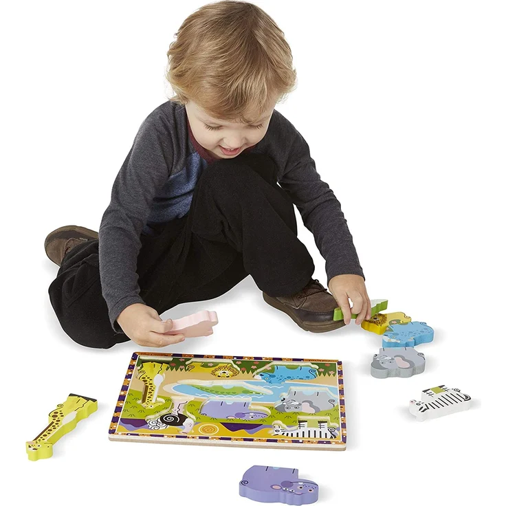 Melissa and Doug Safari Chunky Holzpuzzle 8-teilig – Bild 2