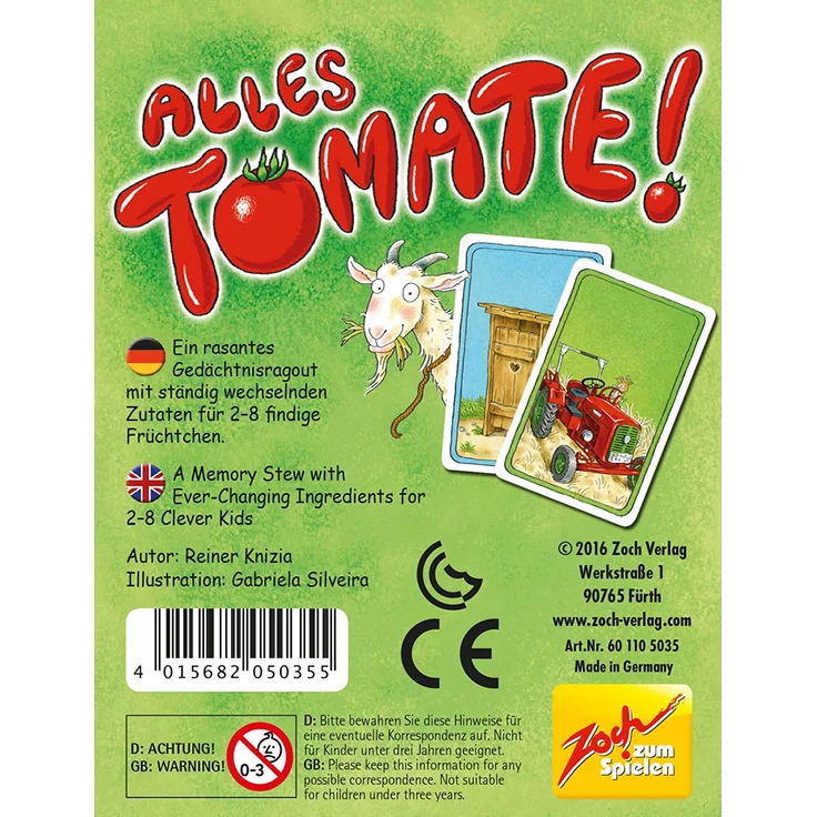 Zoch 601105035 Alles Tomate, Ein rasantes Gedächtnisragout mit ständig wechselnden Zutaten, ab 6 Jahren – Bild 2