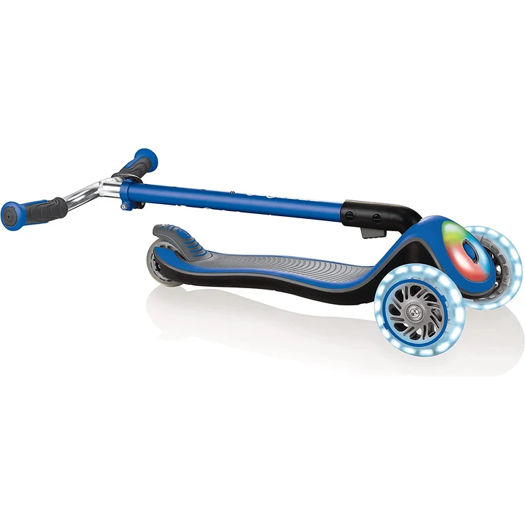 Scooter Globber Elite Prime navy-blau mit Leuchtrollen u. Leuchtdeck – Bild 3