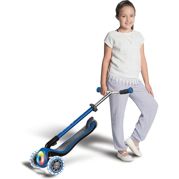 Scooter Globber Elite Prime navy-blau mit Leuchtrollen u. Leuchtdeck – Bild 8
