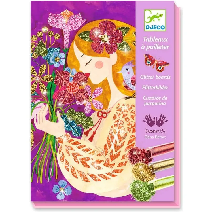 Djeco - Kreativ Set Glitzerbilder The Scent of Flowers inkl. Glitter