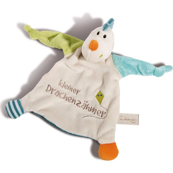 NICI Schmusetuch Drache Draguli ‚Kleiner Drachenzähmer´ 25x25cm – Schnuffeltuch ab 0+ Monaten – Kuscheltuch für Babys & Kleinkinder – Baby Kuscheltier / Schnuffeltuch – Schmusetuch für Jungen – 43709
