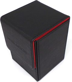 Premium Magnetic Flip Box (100) Black/Red + Deck Divider