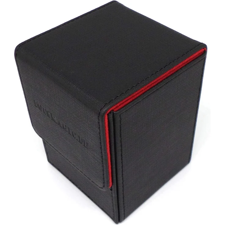 Premium Magnetic Flip Box (100) Black/Red + Deck Divider - MTG PKM YGO - Kartenbox Schwarz/Rot – Bild 1