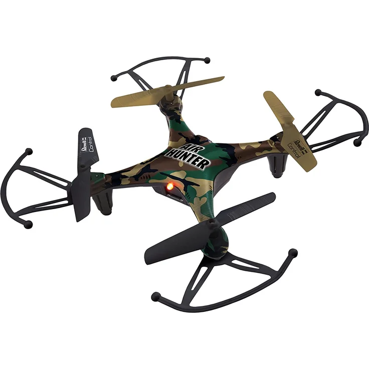 Revell Control 23860 RC Quadcopter Air Hunter, 2.4GHz, Akku, Flip-Funktion, Rotorschutz, LED, Headless-Mode, Geschwindigkeitsstufen, ferngesteuerter Quadrokopter, Camouflage-Design, 15,5 cm bunt – Bild 3