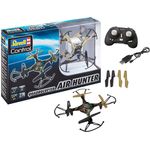 Revell Control 23860 RC Quadcopter Air Hunter, 2.4GHz, Akku, Flip-Funktion, Rotorschutz, LED, Headless-Mode, Geschwindigkeitsstufen, ferngesteuerter Quadrokopter, Camouflage-Design, 15,5 cm bunt