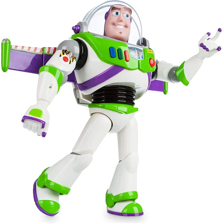 Disney Store Interaktive sprechende Actionfigur Buzz Lightyear aus Toy Story, 30 cm / 11", mit über 10 englischen Sätzen, interagiert mit Anderen Figuren, mit Laserstrahl, für Kinder ab 3 Jahren - Preisvergleich