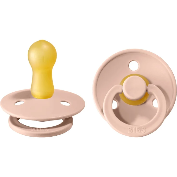 BIBS Colour Schnuller 2er-Pack, BPA-frei, Kirschform Nippel. Naturkautschuk / Latex, Hergestellt in Dänemark. 6-18 Monate (2er Pack), Blush / Blush – Bild 1