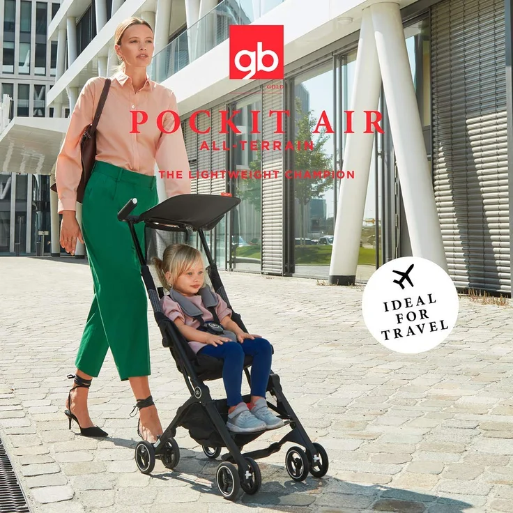 gb Gold Buggy Pockit Air All Terrain, Ultrakompakt, Ab 6 Monate bis 17 kg (ca. 4 Jahre), Velvet Black – Bild 9