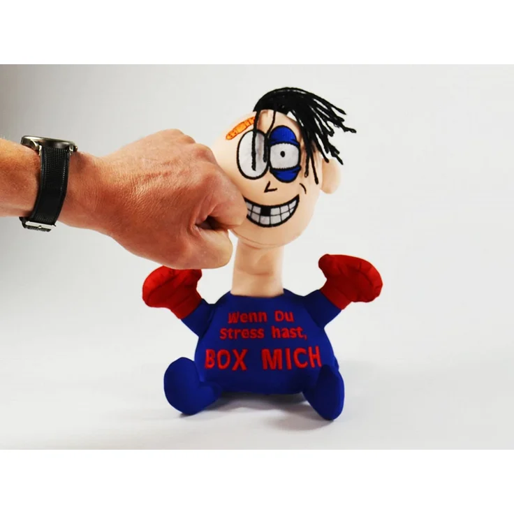 Kögler 75561 - Stoffpuppe Stress - Max mit Aufdruck, Figur mit Saugnäpfen an der Unterseite, ideal zum Abbau von Stress, Wut und Aggressionen – Bild 3
