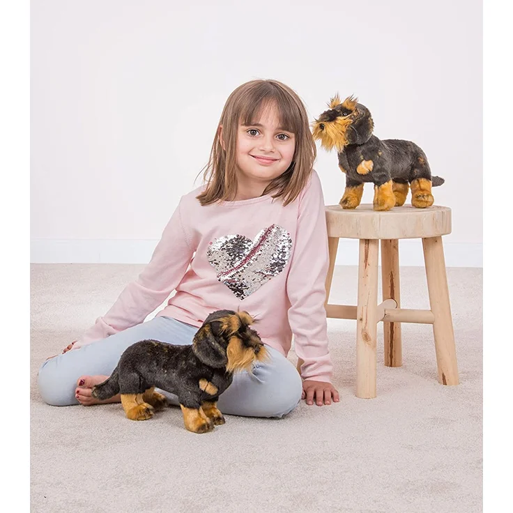 Hermann Teddy Collection 919230 - Plüsch-Rauhaardackel stehend, 28 cm – Bild 2