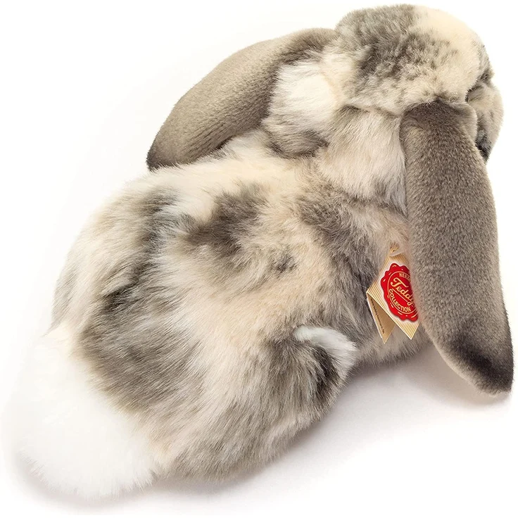 Teddy Hermann 93797 Widderkaninchen liegend grau-weiß 30 cm – Bild 4