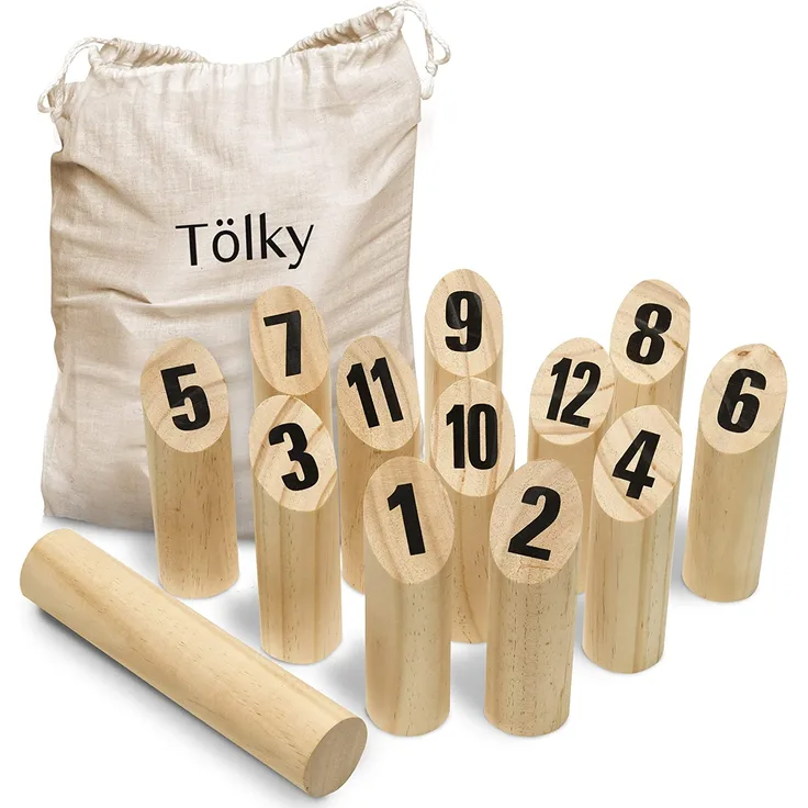 Toyfel Tölky Indoor & Outdoor Wurfspiel aus Finnland – Schweden Schach aus FSC® Holz – Lustiges Holzwurfspiel Garten Outdoor Spielzeug für Kinder & Erwachsene