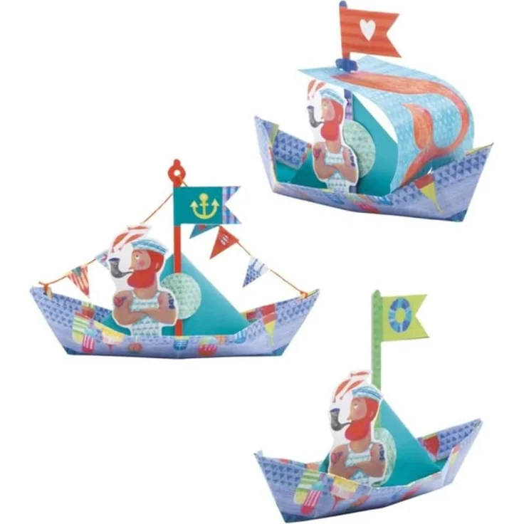 Djeco DJ08779 Kreativ Set Origami Floating Boats, Blau Grün - Preisvergleich – Bild 4