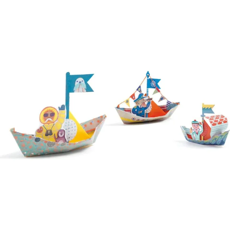 Djeco DJ08779 Kreativ Set Origami Floating Boats, Blau Grün - Preisvergleich – Bild 3