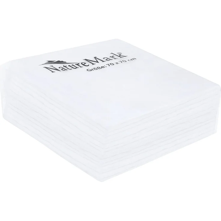 NatureMark® 10er Pack Mulltücher | Mullwindeln | Stoffwindeln | Spucktücher ca. 70x70 cm, 100% Baumwolle, Musselin, Farbe: Weiß, schadstoffgeprüft Öko-Tex, PREMIUM QUALITÄT (10er Pack - 70x70cm, weiß) – Bild 2