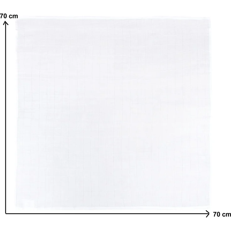 NatureMark® 10er Pack Mulltücher | Mullwindeln | Stoffwindeln | Spucktücher ca. 70x70 cm, 100% Baumwolle, Musselin, Farbe: Weiß, schadstoffgeprüft Öko-Tex, PREMIUM QUALITÄT (10er Pack - 70x70cm, weiß) – Bild 3