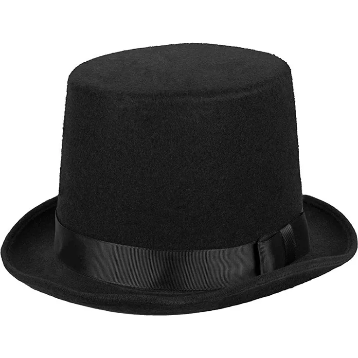 Boland 04213 - Hut Byron, schwarz, Zylinder, Filz, elegant, one size, 20er Jahre, Gatsby, Karneval, Halloween, Fasching, Mottoparty, Verkleidung, Theater