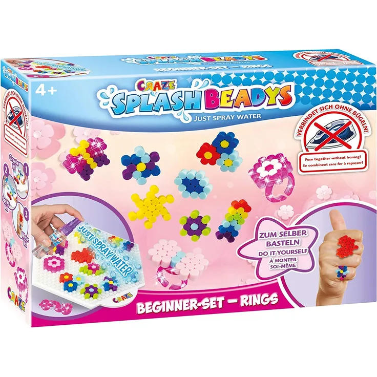 CRAZE Kinderringe Splash BEADYS Beginner-Set Ringe Kinderschmuck Bastelset 17852, bunt