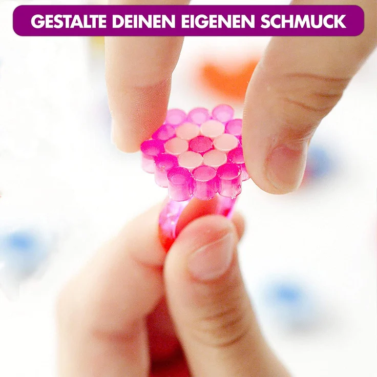 CRAZE Kinderringe Splash BEADYS Beginner-Set Ringe Kinderschmuck Bastelset 17852, bunt – Bild 3