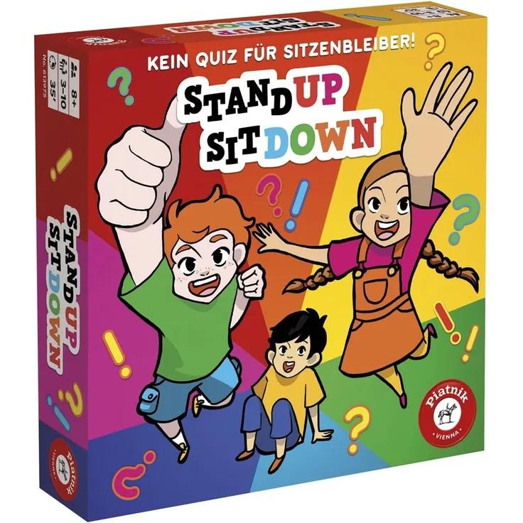 Piatnik 06139 Stand up Sit down Das Quizspiel für 3-10 Kinder ab 8 Jahren