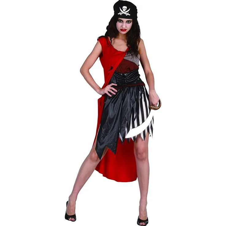 Blumen Paolo – BUCANIERA Dark Kostüm Damen Erwachsene Womens, schwarz, Größe 40 – 42, 62078