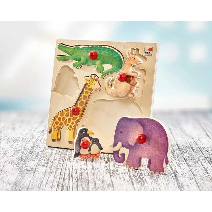 Selecta 62046 Zoo Holzpuzzle, 5 Teile