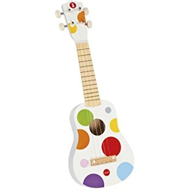 Janod Holz Ukulele ‘Konfetti’ - Holzspielzeug für Kinder - Musikinstrument für Kinder - Kindergitarre - Ab 3 Jahren, J07597 – Bild 2