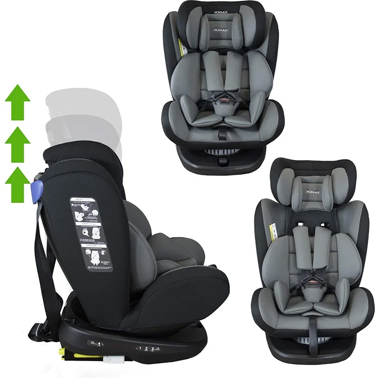 XOMAX 916 Kindersitz drehbar 360° mit ISOFIX und Liegefunktion I mitwachsend I 0-36 kg, 0-12 Jahre, Gruppe 0/1/2/3 I 5-Punkt-Gurt und 3-Punkt-Gurt I Bezug abnehmbar, waschbar I ECE R44/04 - Preisvergleich – Bild 5