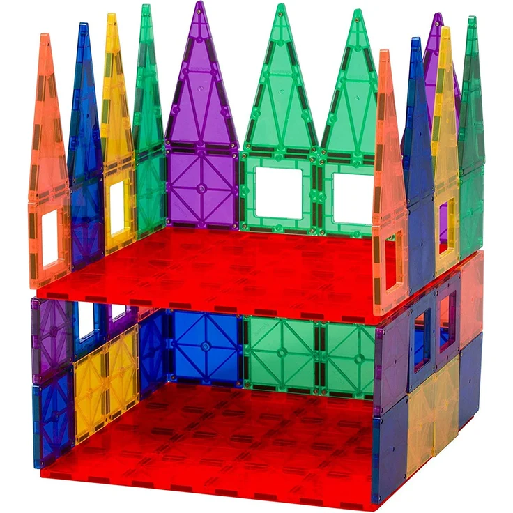 Playmags: Super-Durable Gebäude Stabilizer Set - Kompatibel mit führenden Magnetic Fliesen Marken - Dauerhafte Gebäude Set 1 enthält - 12 "x12 & 4 - 6 "x6 (Farben können variieren) – Bild 6