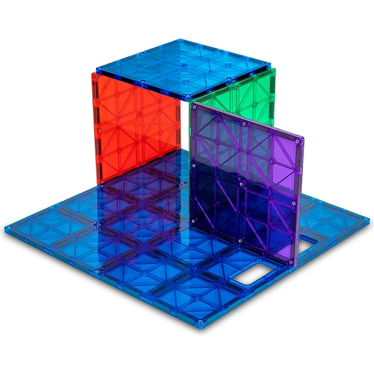 Playmags: Super-Durable Gebäude Stabilizer Set - Kompatibel mit führenden Magnetic Fliesen Marken - Dauerhafte Gebäude Set 1 enthält - 12 "x12 & 4 - 6 "x6 (Farben können variieren) – Bild 1