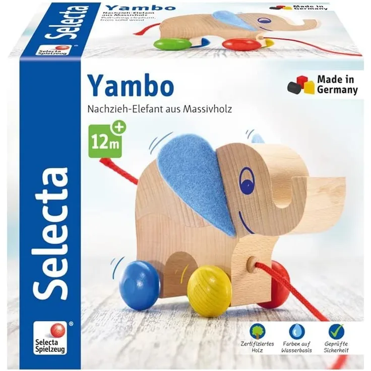 Selecta Holzspielzeug Nachziehtier Elefant Yambo